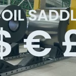 Engineered coil saddle system illustrating key pricing factors in industrial coil storage
