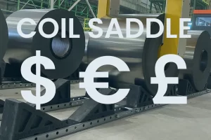 Engineered coil saddle system illustrating key pricing factors in industrial coil storage