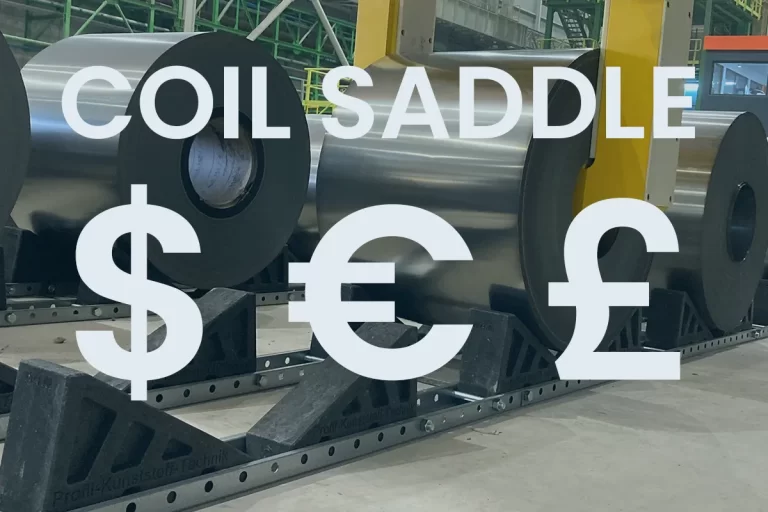 Engineered coil saddle system illustrating key pricing factors in industrial coil storage