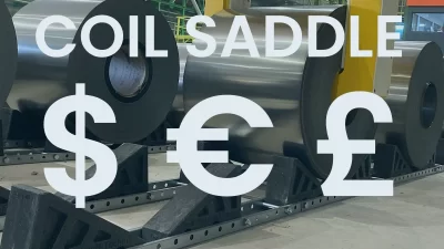 Engineered coil saddle system illustrating key pricing factors in industrial coil storage